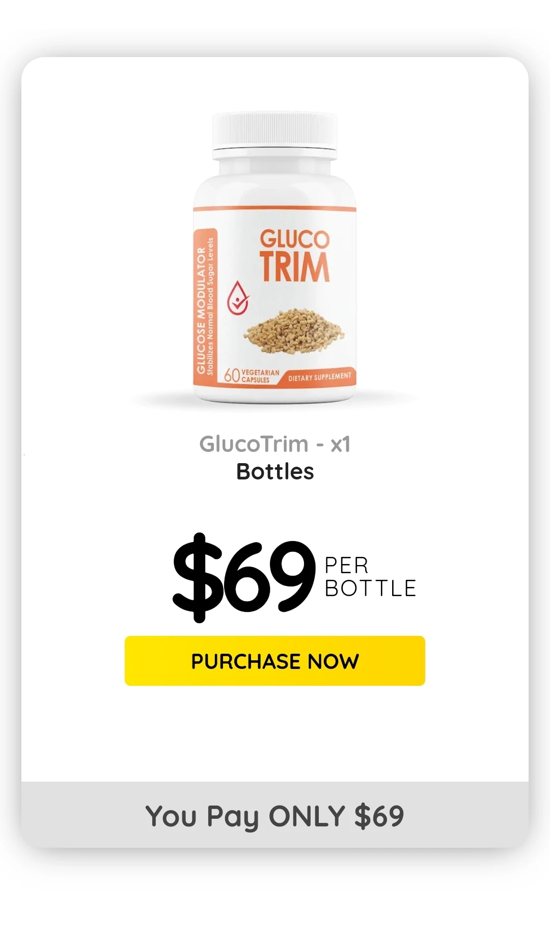 GlucoTrim™ 1 bottle pricing